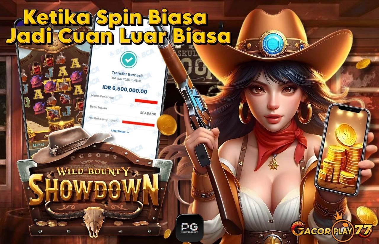 Selamat kepada user id : da***n Wede Rp 6.500.000 di Game WILD BOUNTY SHOWDOWN PG SOFT Cair Gk Sampe 1 Menit! Menang Mudah di Gacorplay77